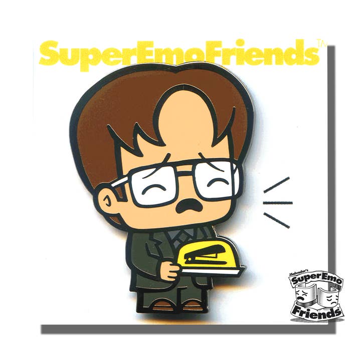 SuperEmoStapler Enamel Pin for wholesale by SuperEmoFriends