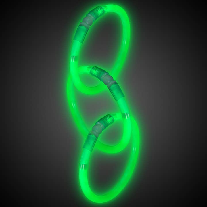 Windy City Novelties - Wholesale Light-Up Toy - Kids & Baby - 3-Pack Supreme Glow 8" Green Bracelets - Party Favor/Prize