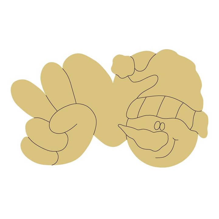 Peace Love Snowman Design By Lines Unfinished Wood Cutout for wholesale by Diverse Woodworking