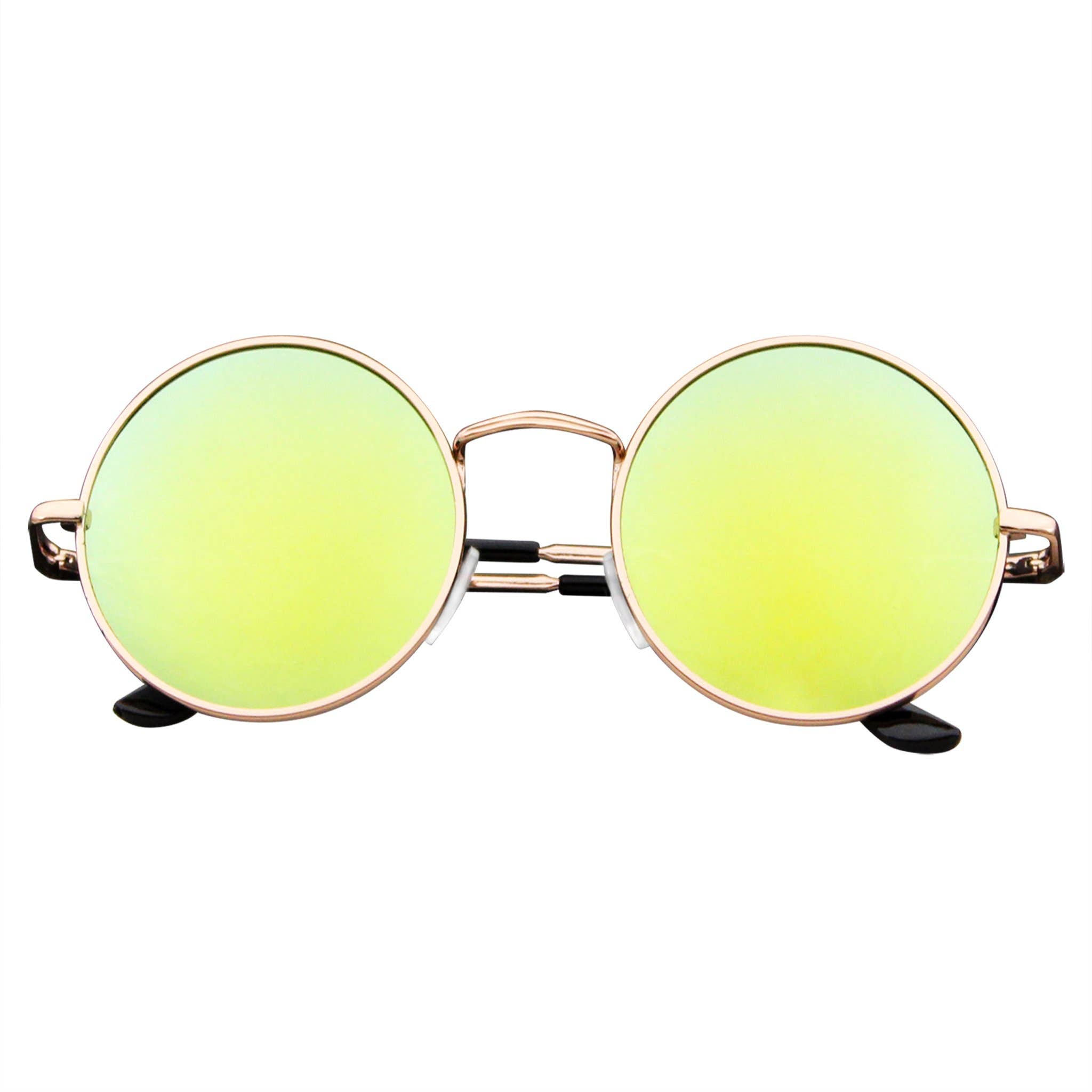 Emblem Eyewear - Wholesale Sunglasses - Unisex - Premium Round Metal Mirrored Full Mirror Circle Sunglasses1