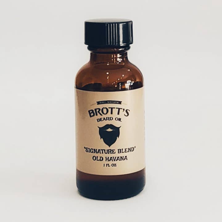 Huile à barbe Old Havana pour la vente par Brott's Beard Care
