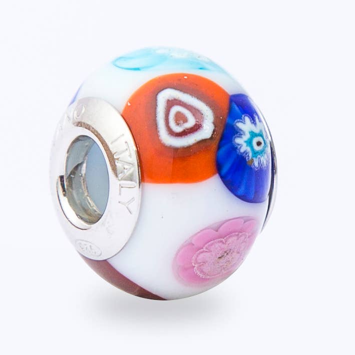 Abalório Prata de Le925mm Cristal de Murano Les Charms por atacado de Angel devil both sl