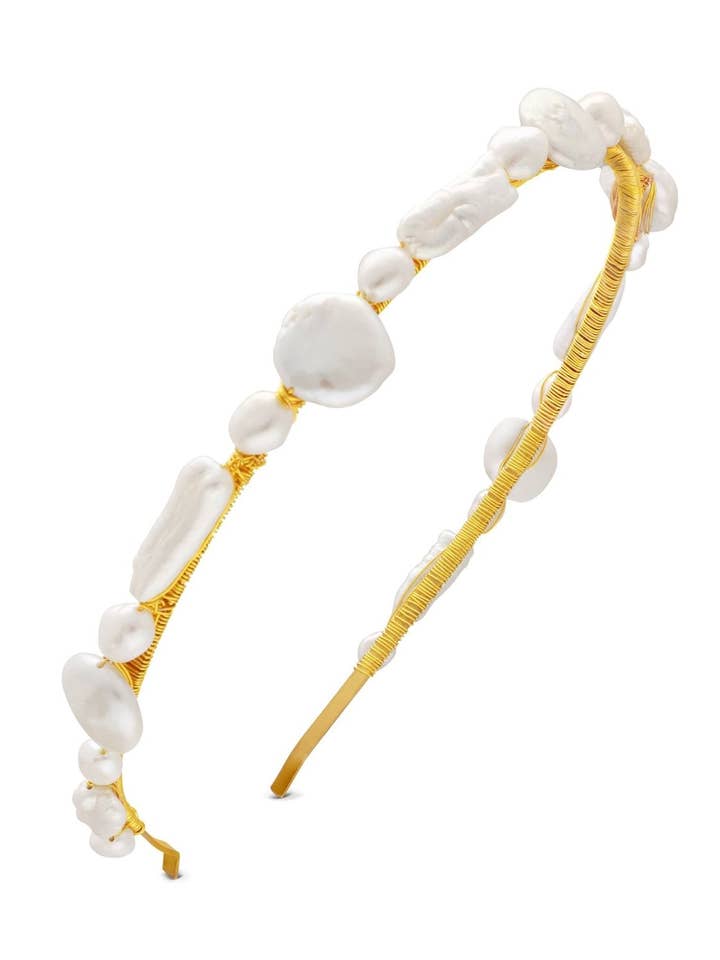 Marina Freshwater Pearl Headband for wholesale by Miss Foxine Couture