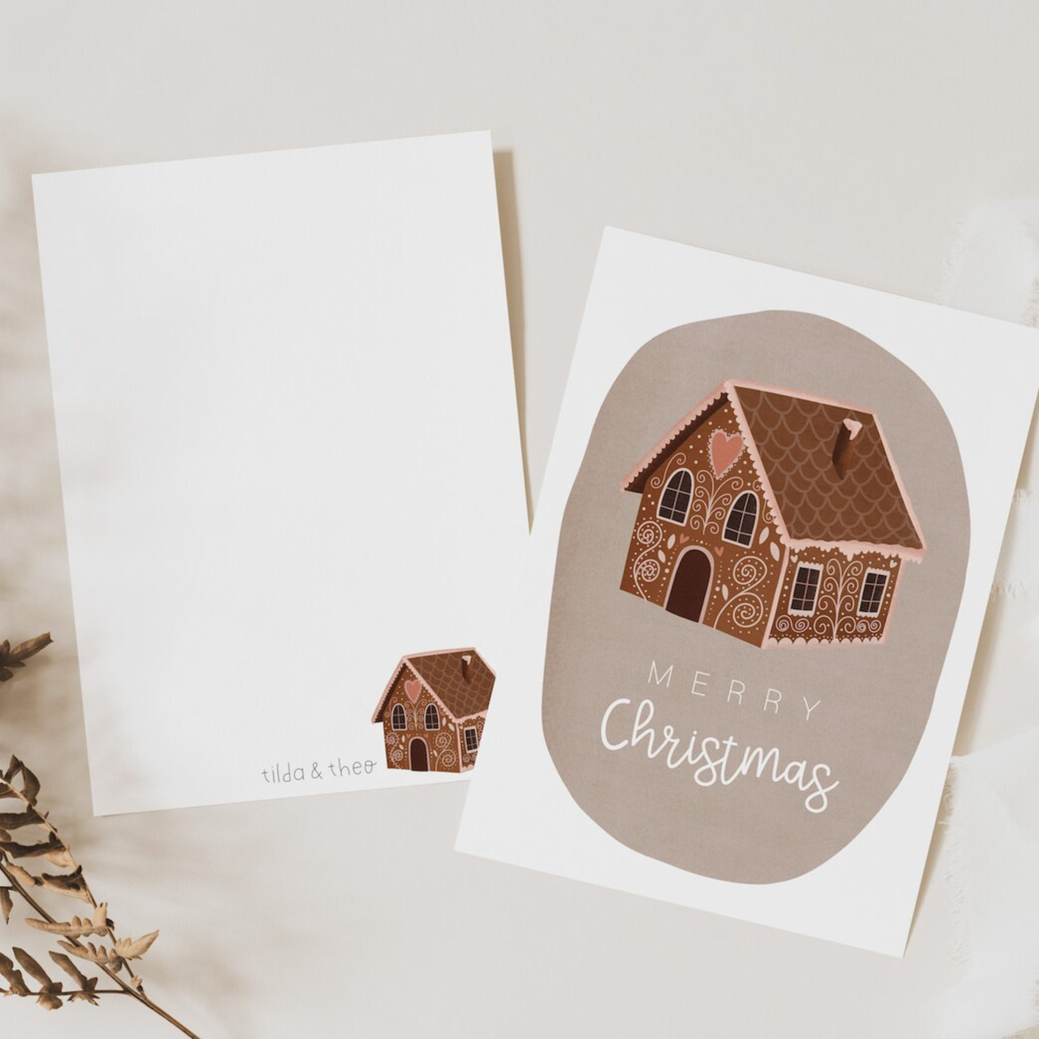 Tilda&Theo – wholesale Christmas card – Christmas card - gingerbread house1
