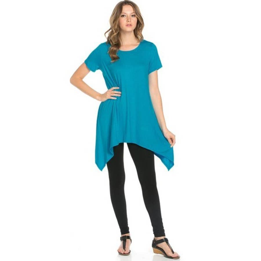 Azules Clothing - Wholesale Tunic - Women's - ATP-2267RS Piko Short Sleeve Tunic27