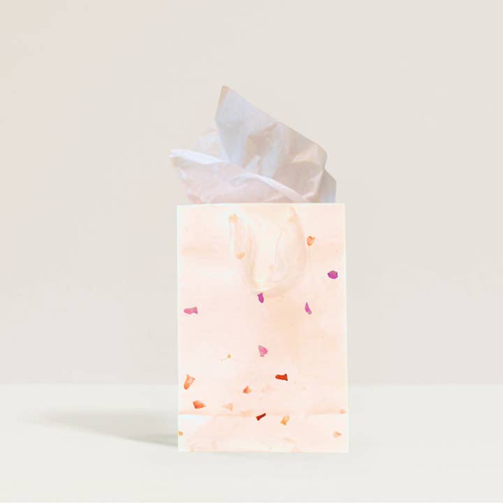 Paper Baristas - Wholesale Gift bag - Flower Purple Petal Gift Bag – Handmade Paper + Ribbon1