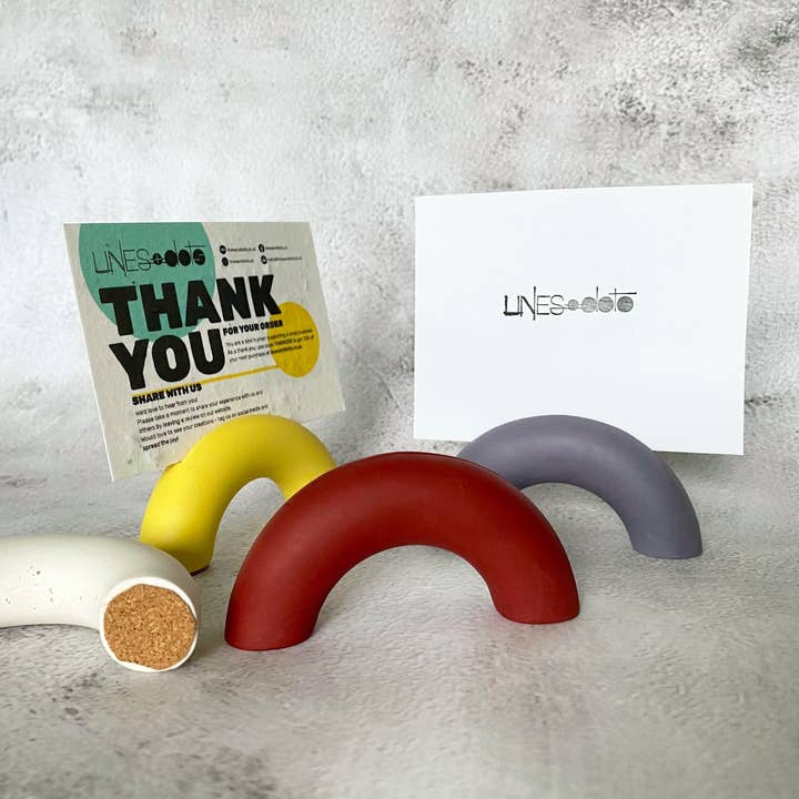 Lines+Dots - Vendita all'ingrosso Supporto per cornice - Portafoto - Supporti fotografici fatti a mano in jesmonite - Forma ad arco
