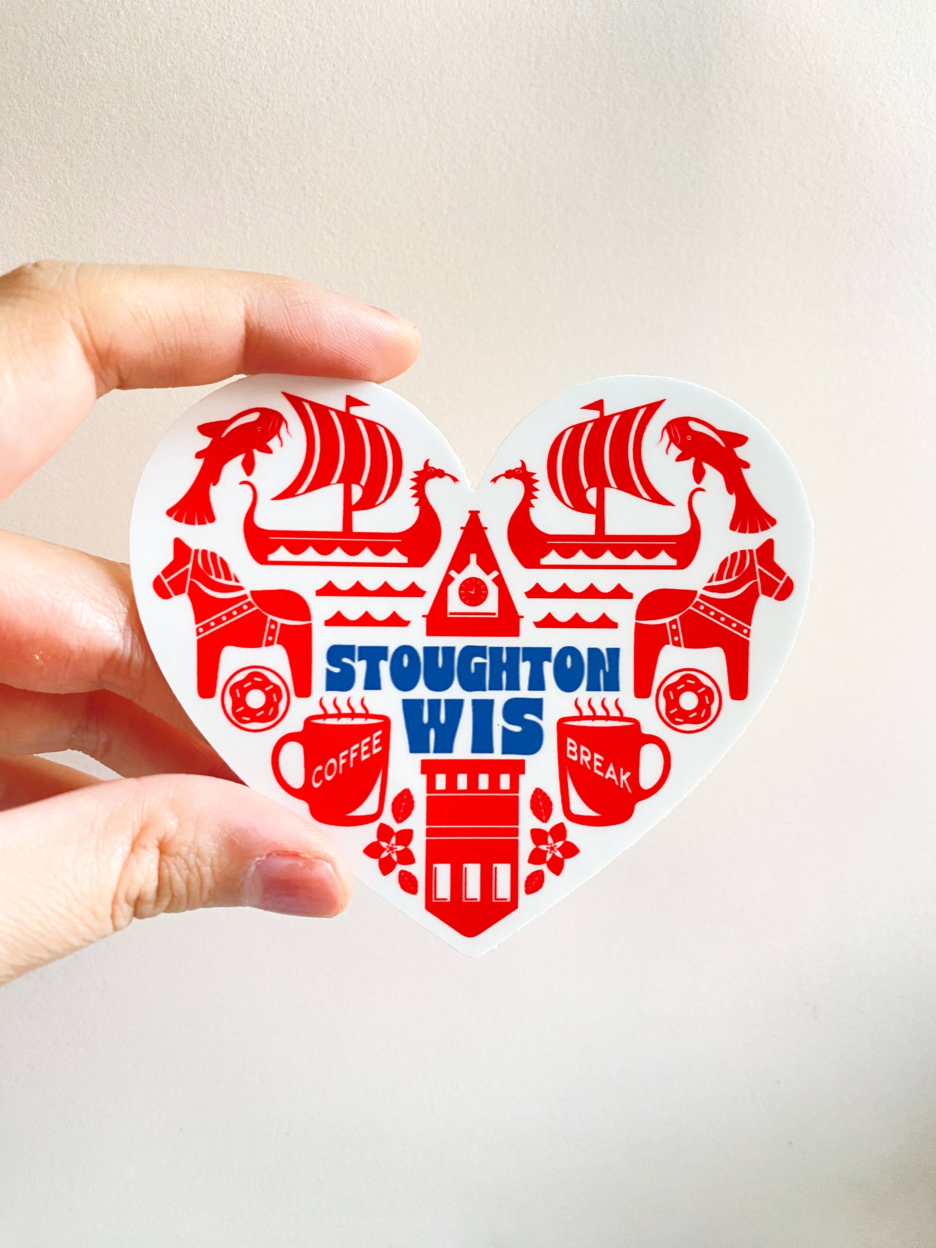 Bottlebrush Graphics - Wholesale Sticker - Stoughton Wisconsin Heart Icons Vinyl Sticker