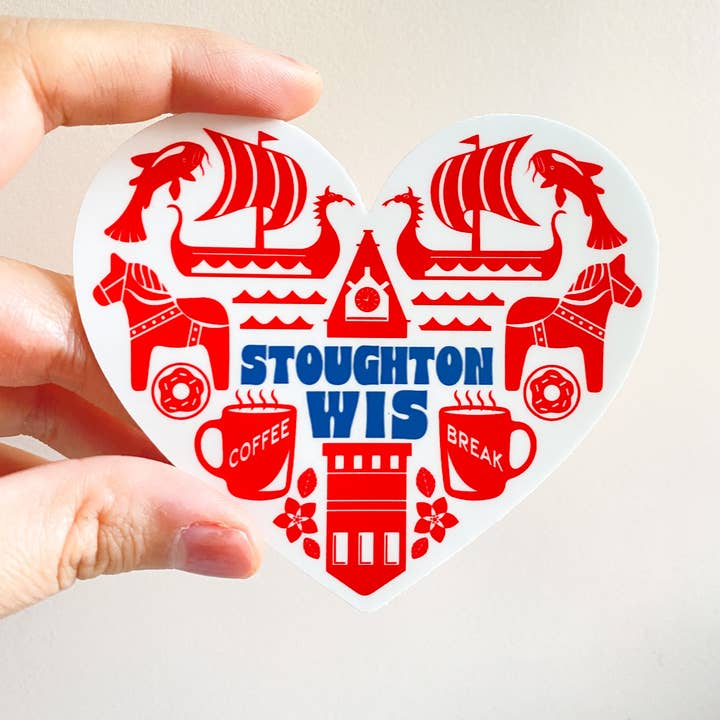 Bottlebrush Graphics – Engroshandel Klistermærke – Stoughton Wisconsin Heart Icons Vinyl klistermærke  0