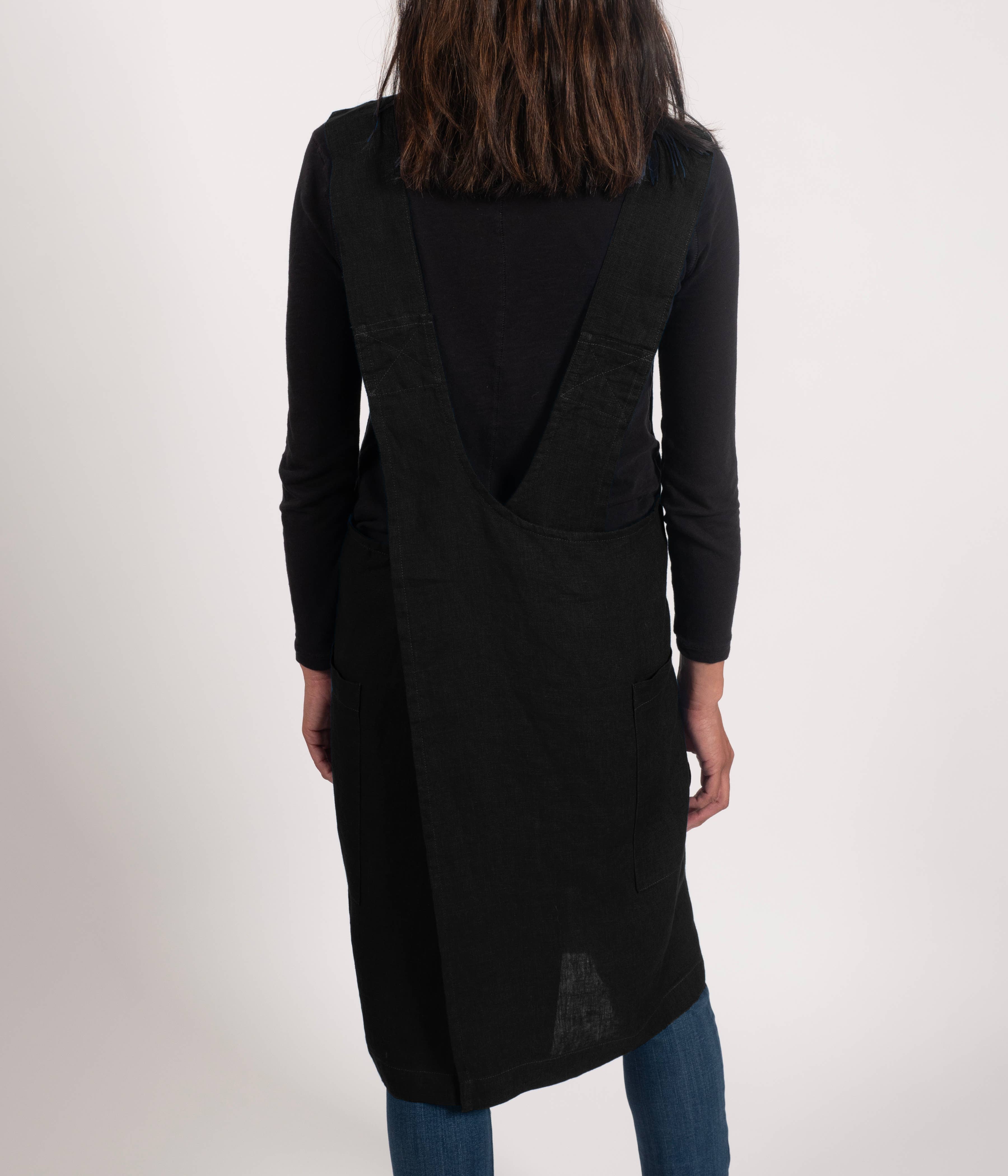 KAF Home - Wholesale Apron - KAF Home Firenze Stone Washed Linen Cross Back Smock Apron5