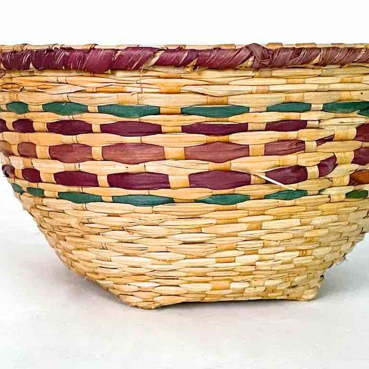 The Niger Bend – wholesale Basket – Small Rare "Soft" Straw Woven Mali Basket | 3 x 7"5
