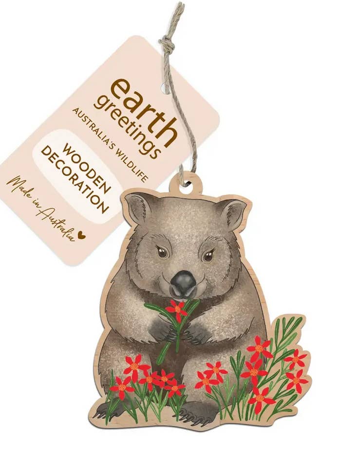 Holzdekoration - Wombats Wiese (6er-Pack) für den Großhandel von Earth Greetings