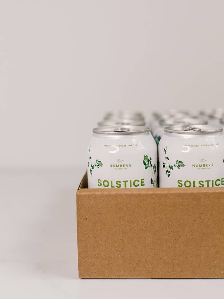 SOLSTICE Sparkling Iced Tea - Green Tea Cucumber and Mint for wholesale by Number E Tea