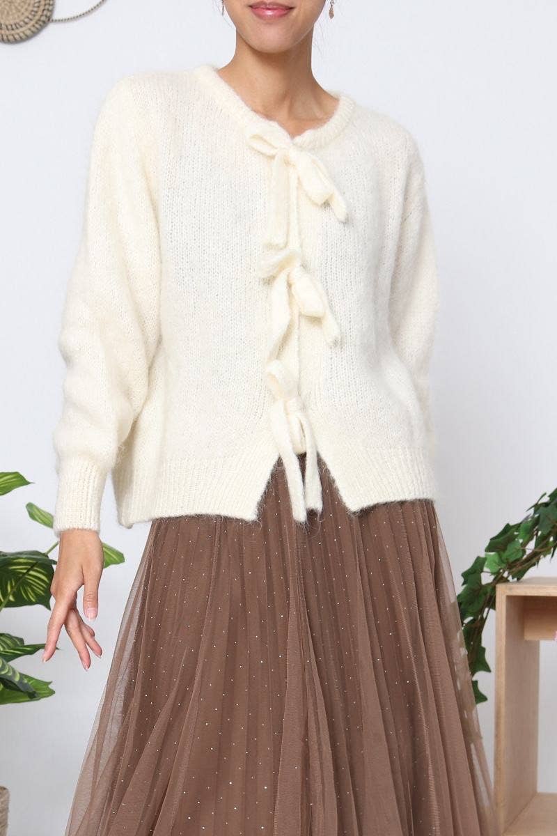 Orice – Cardigan - Mulher por atacado – Cardigã de malha de lã Mohair outono - Orice12