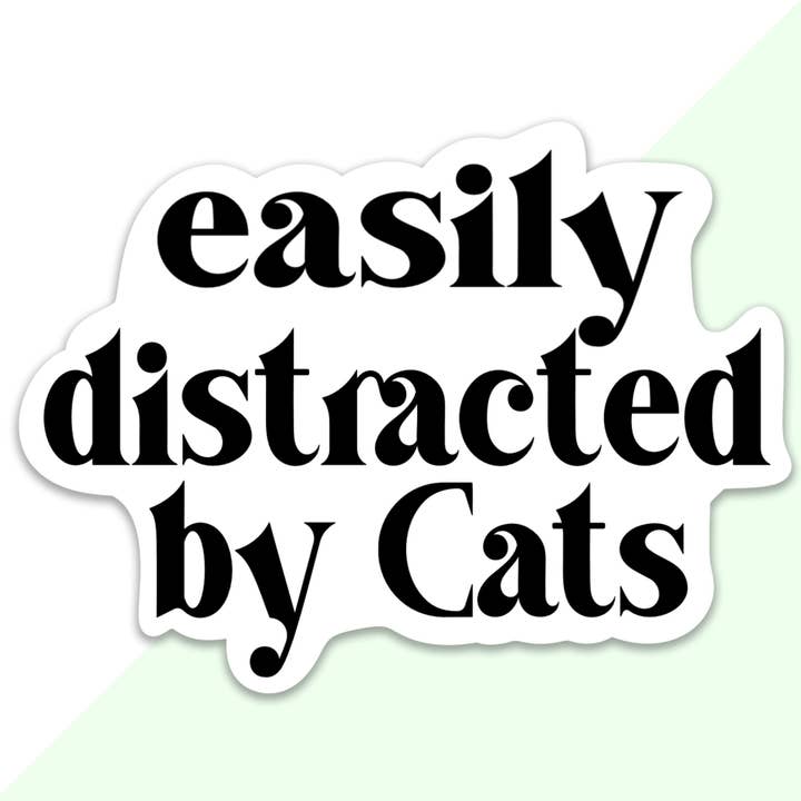 Lätt distraherad av katter klistermärke för wholesale av Frog Beary