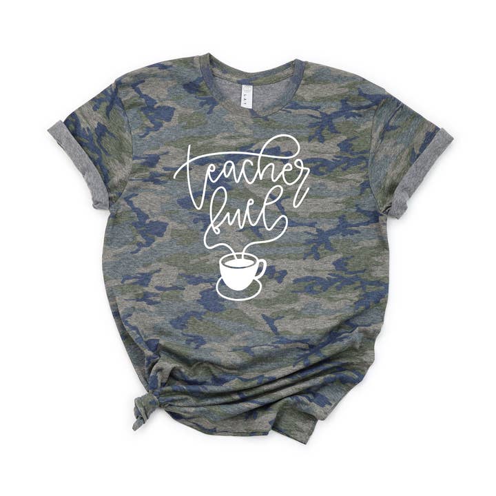 Teacher Fuel Teacher Shirt Teacher Coffee Shirt Camo Shirt for wholesale by Two Jays