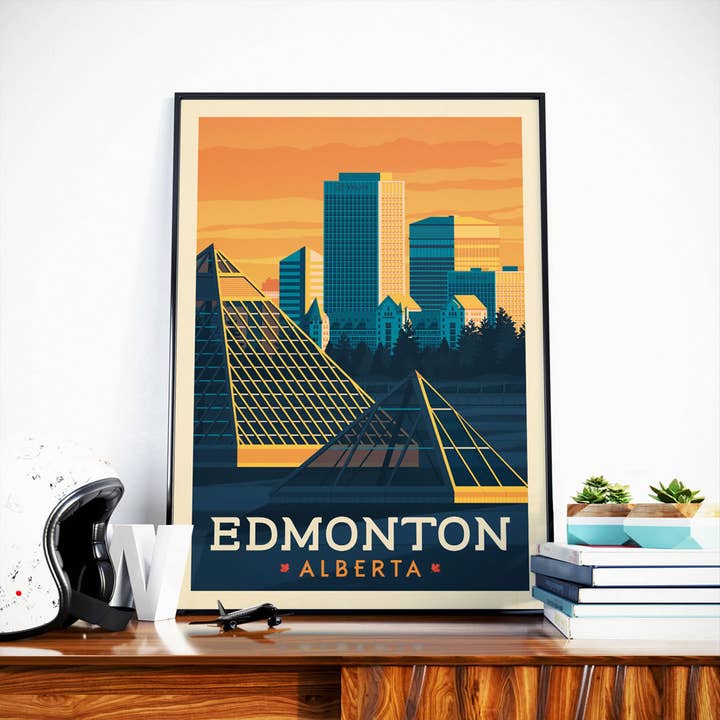 Edmonton Alberta - Canada travel poster for wholesale by Olahoop Travel Posters
