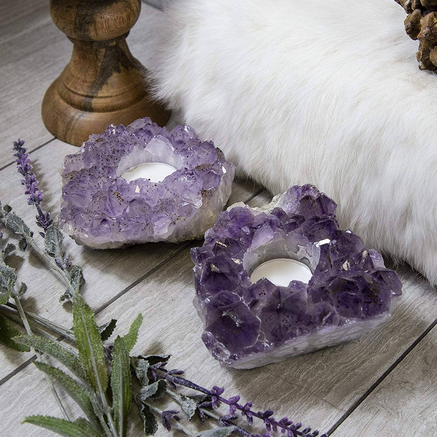 Rock Paradise - Wholesale Candle Holder - Amethyst Crystal Candle Holders (RK2-01)2