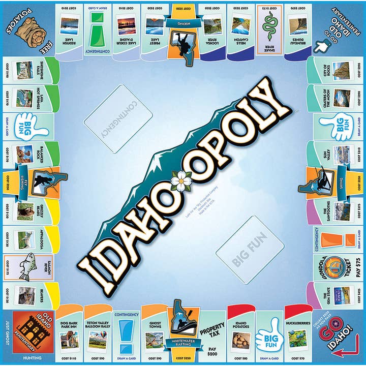 Outset Games and Cobble Hill Puzzles - Wholesale Board Game - Idaho-Opoly (state) Board Game