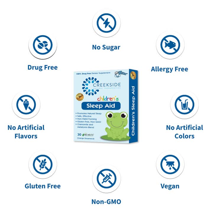 Creekside Natural Therapeutics – Suplemento/vitamina oral por atacado – Auxílio para dormir infantil Creekside Naturals1