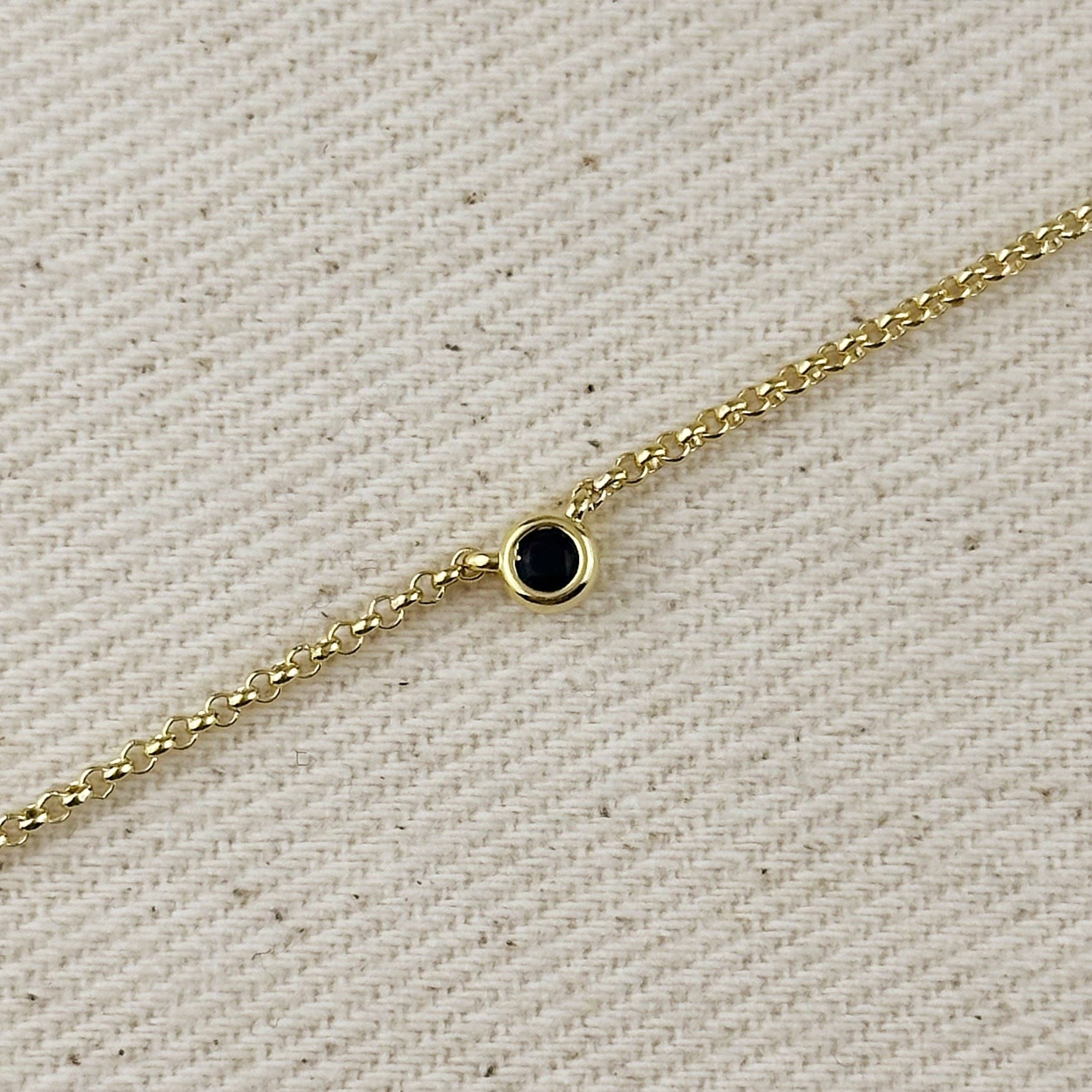 GoldFi - Wholesale Pendant/Charm Necklace - 18k Gold Filled Dainty Bezel CZ Birthstone Necklace12