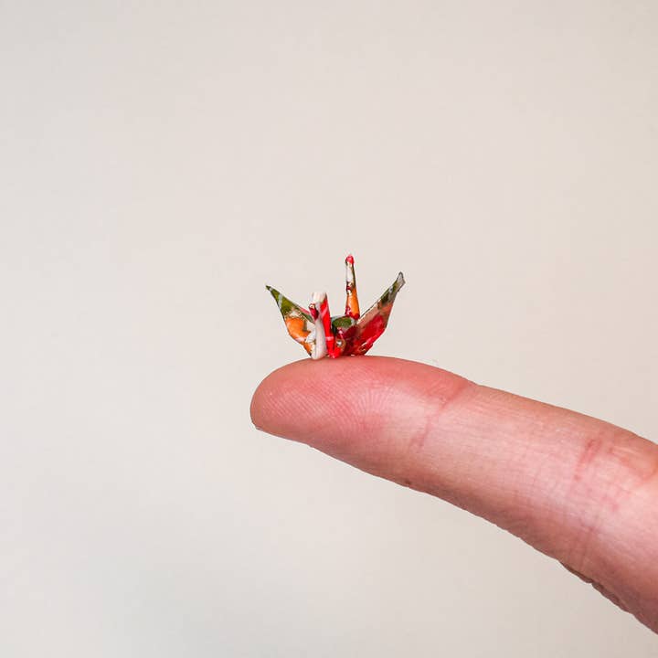 Kamyi.Art Origami Designs - Wholesale Dangle Earrings - Small Crane and Hoop Earrings in Gold9