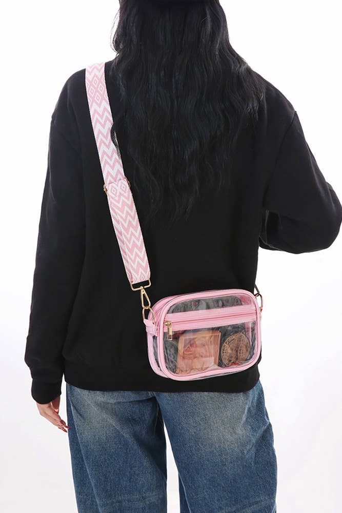 UNISHE – wholesale Crossbody bag – Women's – Aztec Strap PVC Clear Western Crossbody Bag MOQ 3pcs ZK16674