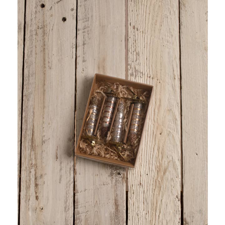 Bethany Lowe Designs - Wholesale Ornament Set - Metallic Striped Candle Ornaments S41