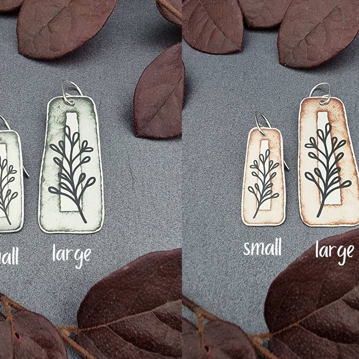 erin.k creative studio - Wholesale Dangle Earrings - AUTUMN leaves - watercolour drops SMALL2