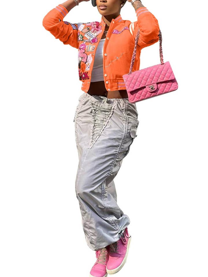 MB FASHION PRINTED CASUAL BASEBALL COAT TOP JACKET 3012LY for wholesale by MB Fashion Wholesale