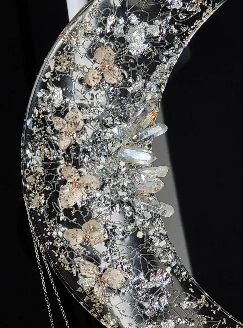 Grey Stone boutique - Wholesale Suncatcher - Moon Quartz Suncatcher, Celestial Mooncatcher, Fairytale Garden Decor, Christmas Holiday Gifts, Housewarming Decor4