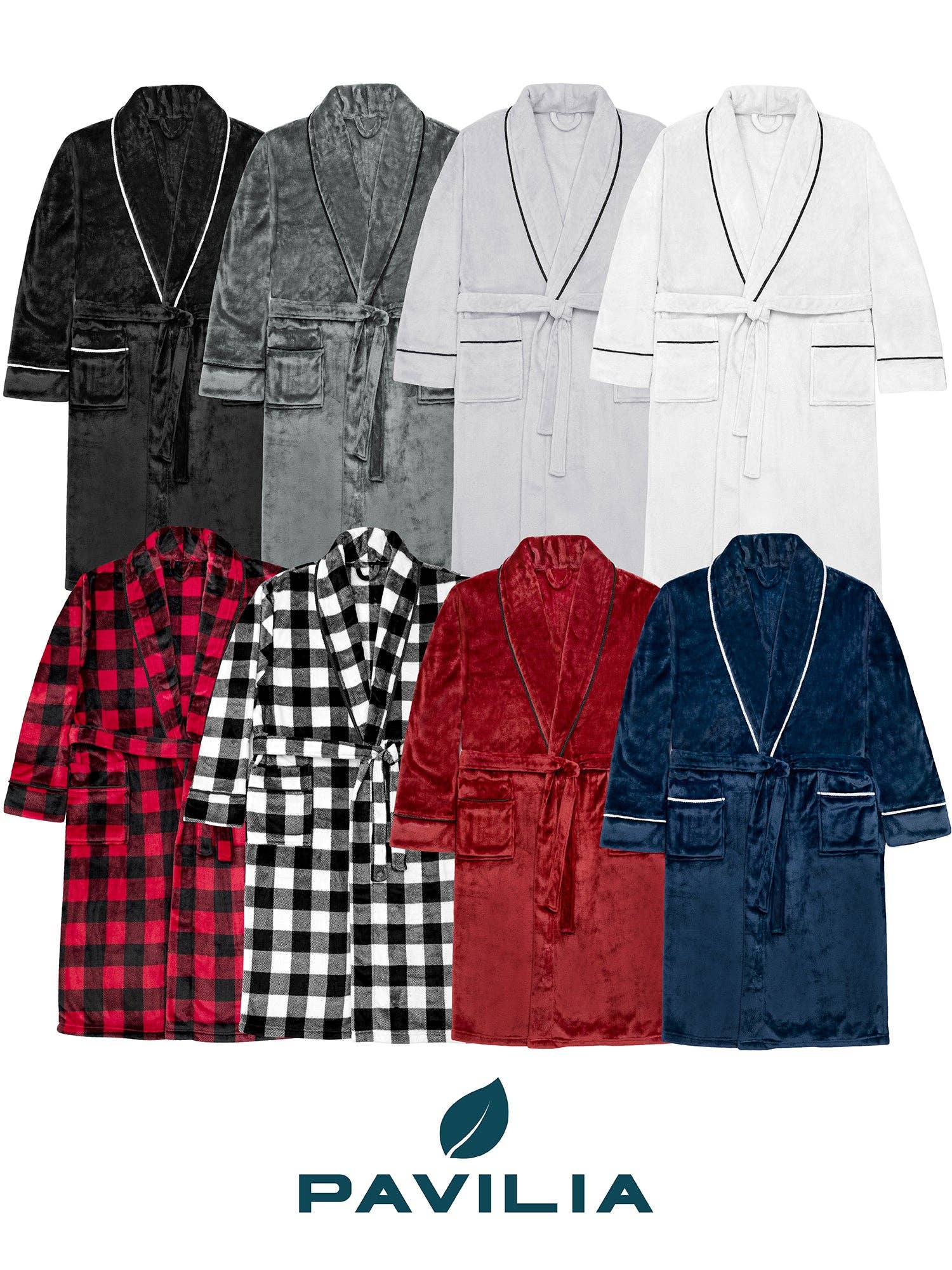 Pavilia - Wholesale Badjas - Heren - Herenbadjas van fleece met contrastpaspel10