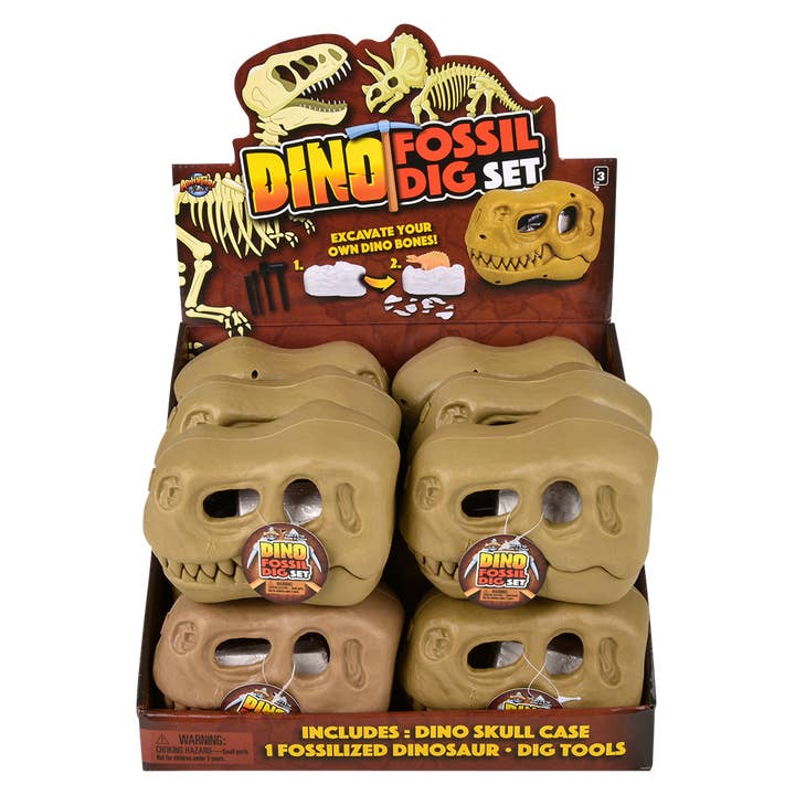 The Toy Network - Wholesale Toy Set - Kids - (T) 6" DINOSAUR FOSSIL DIG SET 12CT4
