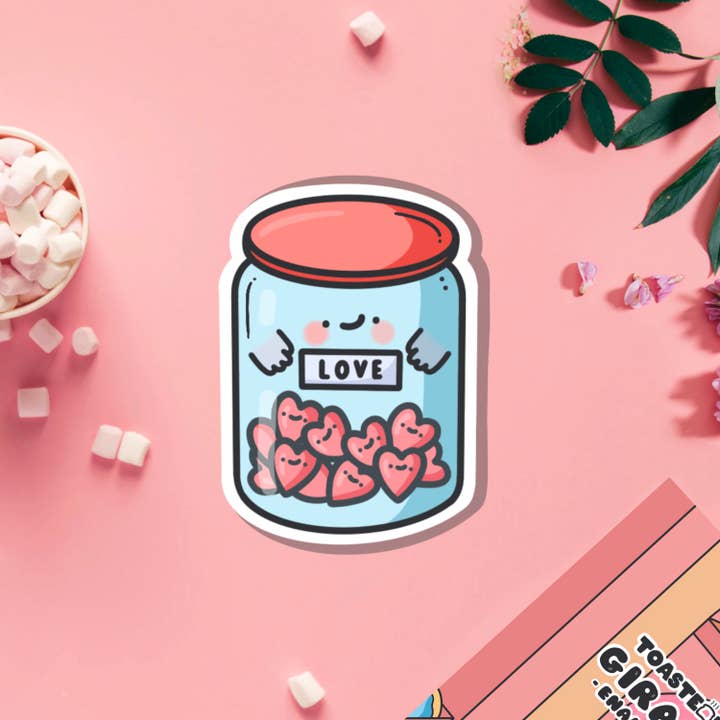 Toastedink – wholesale Sticker – Love Jar Vinyl Sticker | Cute Stickers2