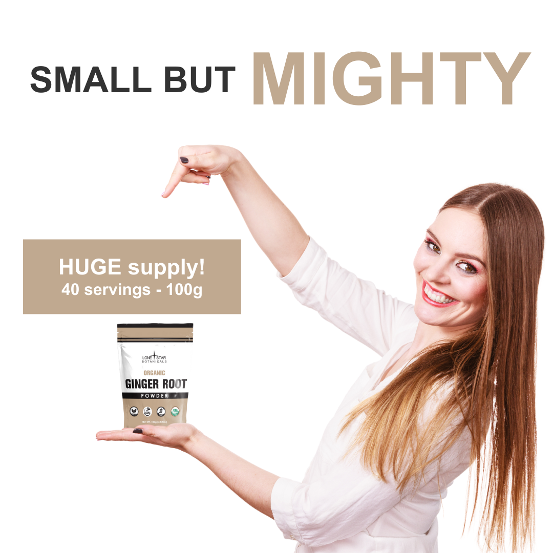 Lone Star Botanicals - Wholesale Protein/Superfood Powder - Organic Ginger Root Powder -- 3.52 oz1