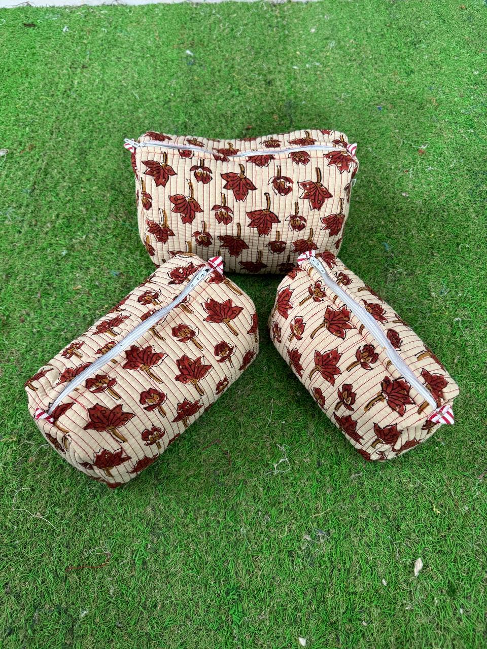 GYPSY STUDIO - Wholesale Makeup/Cosmetic Bag - Luxury 3-Piece Cotton Makeup Bag Collection Makeup Bags  5