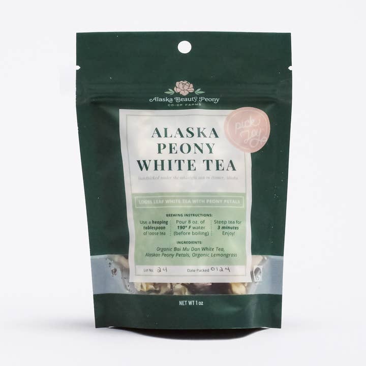 Alaska Peony White Tea - 1oz for wholesale by Alaska Beauty Peony Cooperative