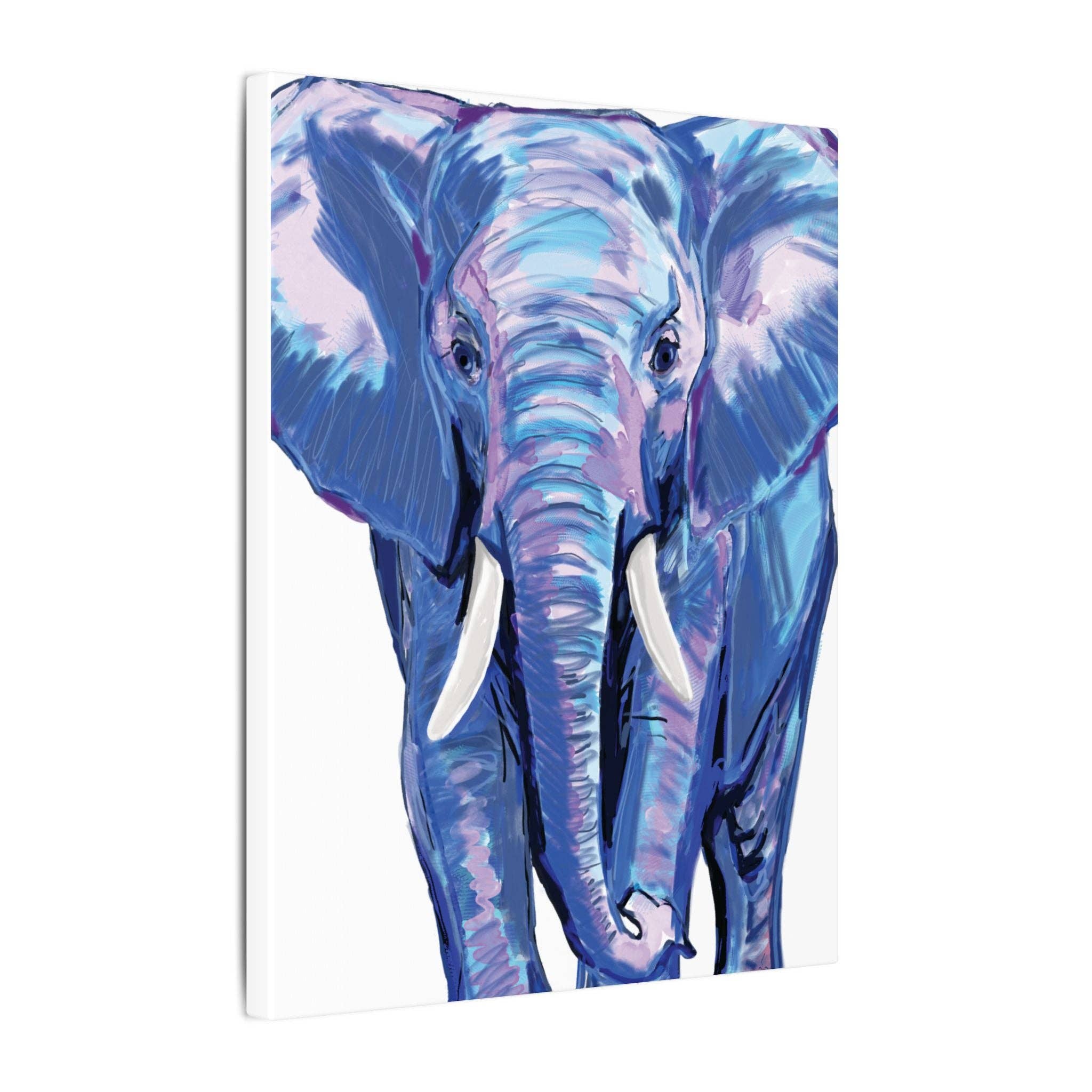 Blue Cava - Wholesale Art Print - Blue and Pink Elephant Canvas Art - Colorful Elephant Wall Décor15