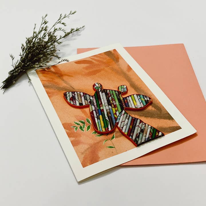 Loving Nature - Vente Carte de vœux classique - Carte girafe fabriquée à la main par Recycled Magazine2