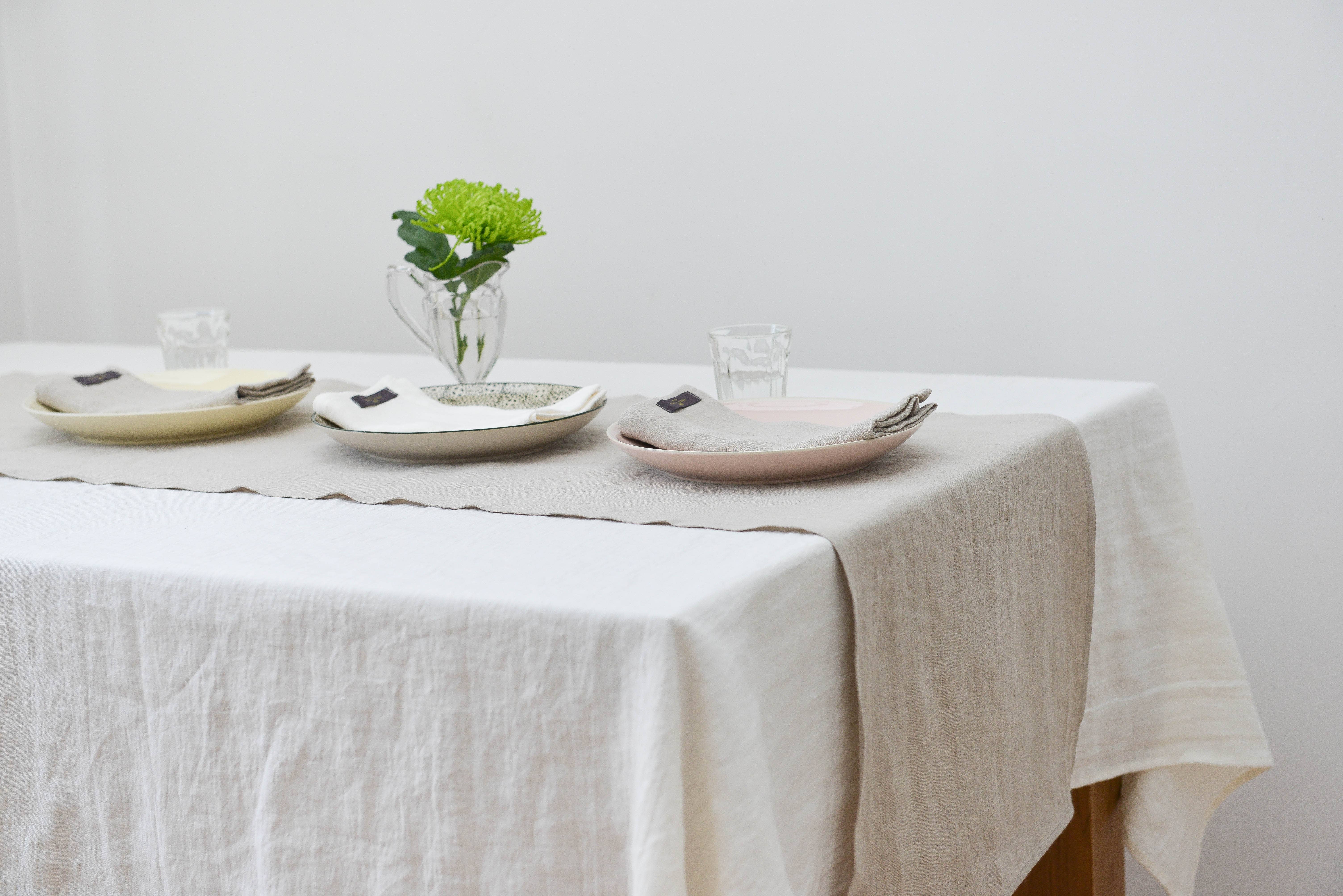 True Linen – wholesale Tablecloth – Washed Linen Off-White Linen Tablecloth4