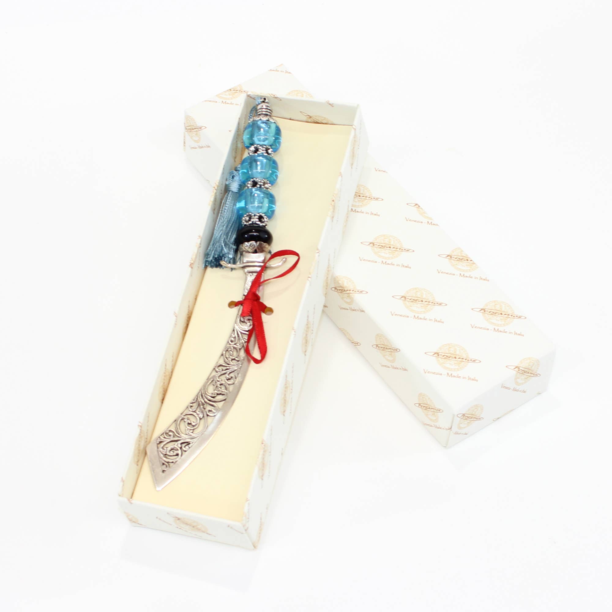 San Lorenzo Design – wholesale Letter opener – Murano Glass 'SABER' Letter Opener with Cotton Bow, Handmade3