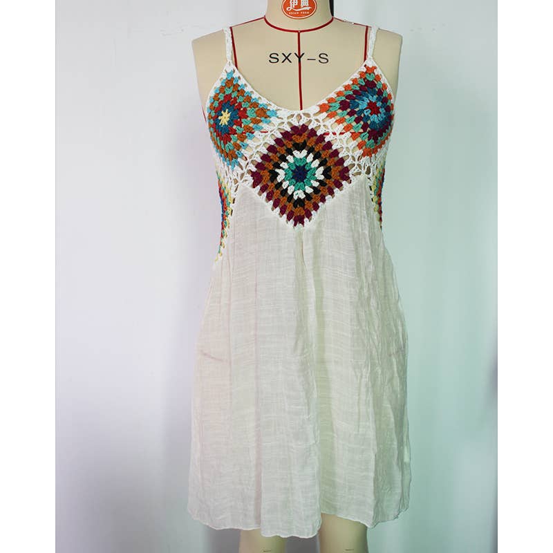 Hope & Sunshine - Wholesale Swim Cover Up - Women's - Crochet V-Neck Cover Up Dress5