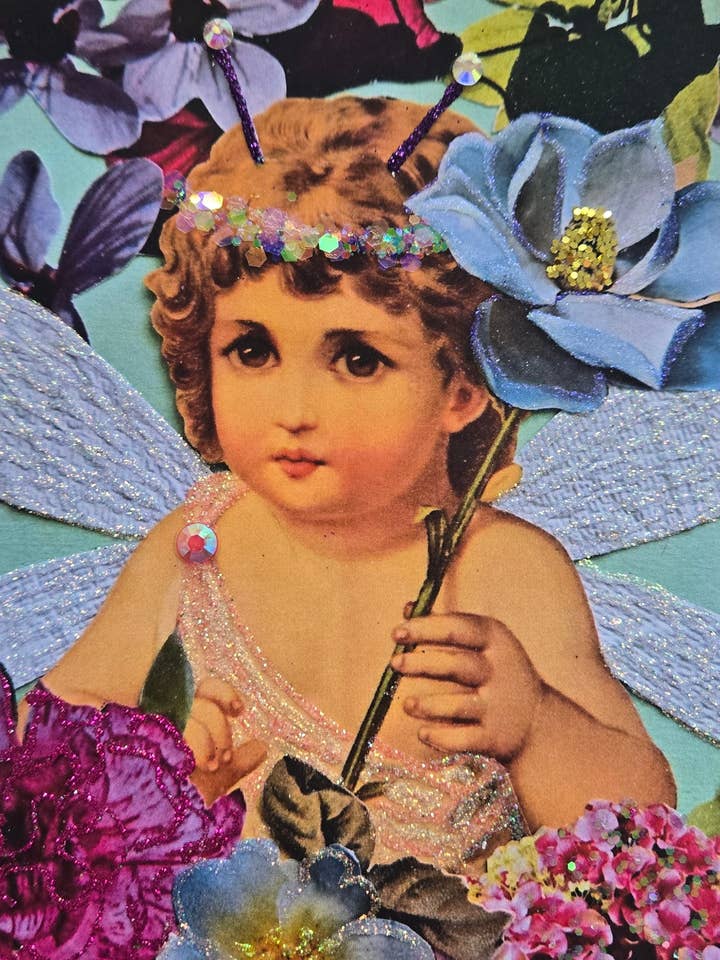 Tarjeta de Felicitación de Bebé Hada en Blanco, Tarjeta de Pequeña Hada para venta al por mayor de Erica DiPaolo Designs