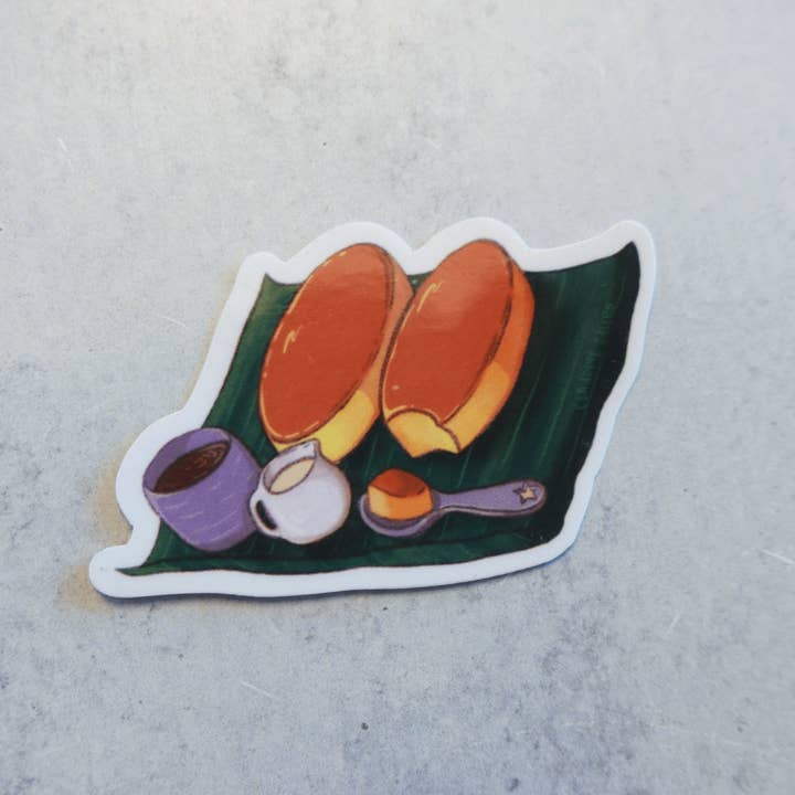 Claudine Castro Art - Wholesale Sticker - Leche Flan Cute Food Stickers, Filipino Dessert Art, Laminated Waterproof Vinyl Laptop Stickers