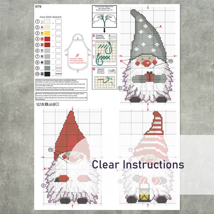 Duftin - Wholesale DIY Craft Kit - Holiday Gnomes Cross Stitch DIY Bottle Aprons Kit