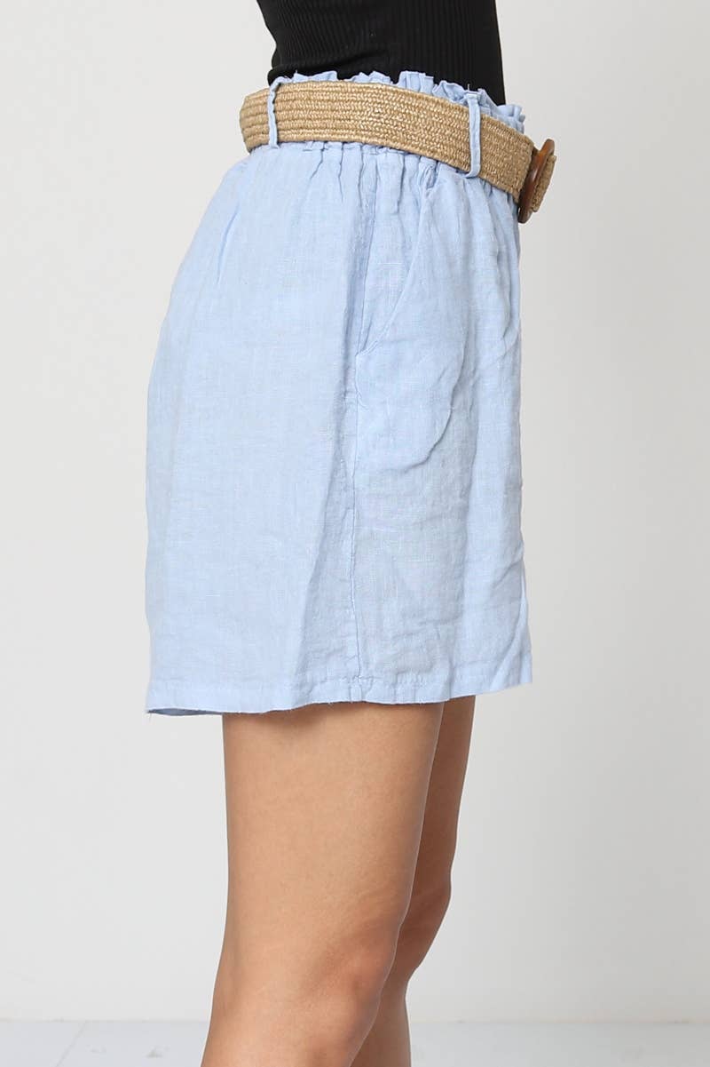 LÉA & LUC – wholesale Shorts – Dam – Shorts i 100 % linne med bälte REF. 505752