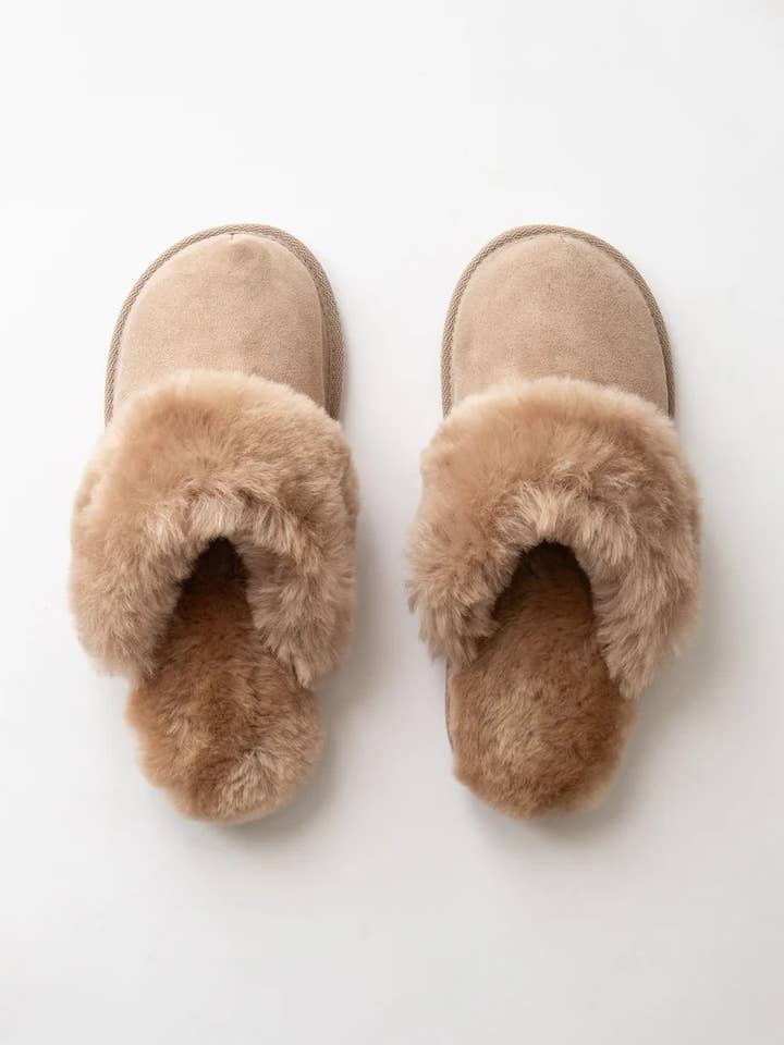 Sheepskin Mule with Trim for wholesale by The Small Home