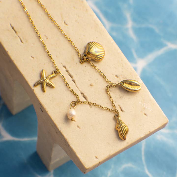 Ysabel Seashell Charm Necklace for wholesale by Faya & Co.