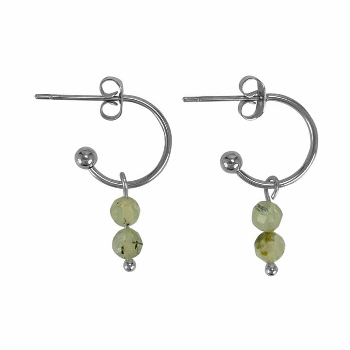 Orecchini in prehnite - Argento per la vendita all'ingrosso da parte di Saint Clairmont