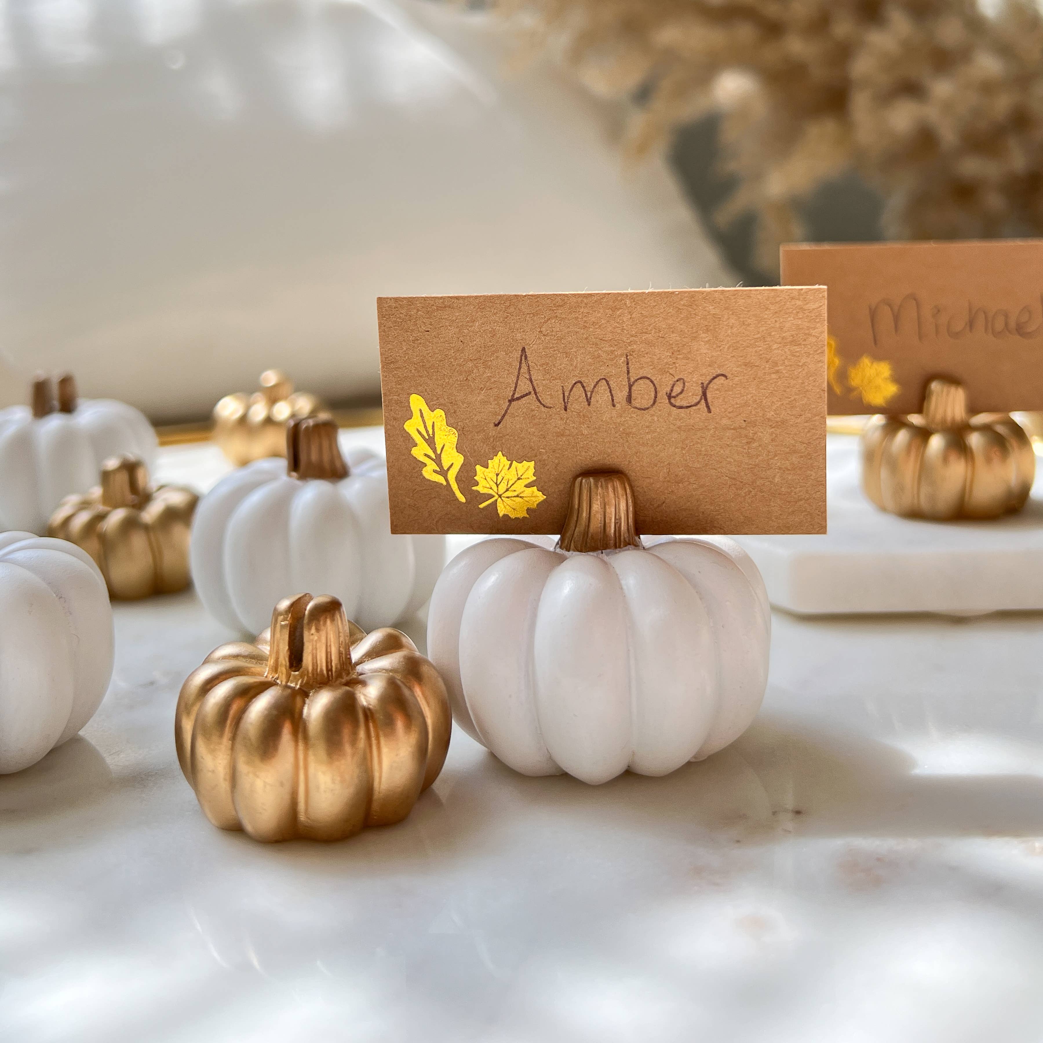 Kate Aspen - Wholesale Place Card / Place Holder - White Pumpkin Place Card Holder (Set of 6)3